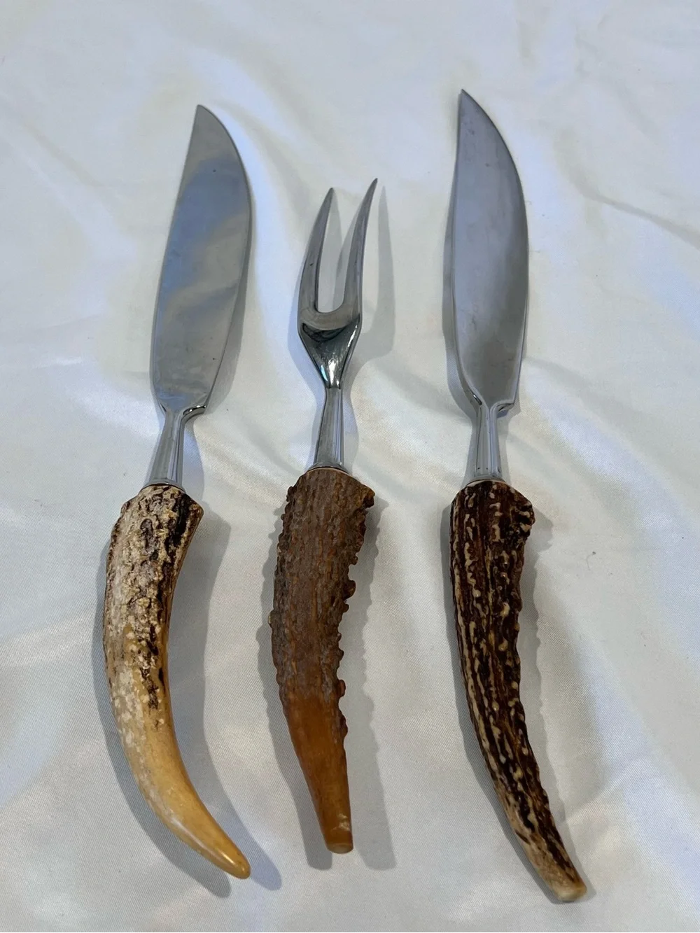 Anton Wingen Jr Solingen Germany Stag Handle 3 Pc Carving Set